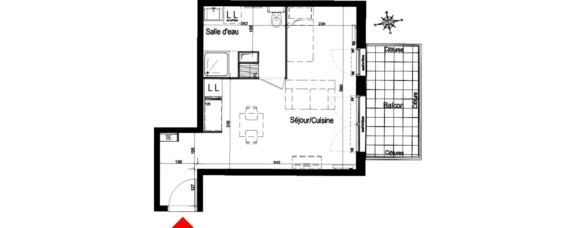 Appartement T1 de 31,97 m2 &agrave; Champigny-Sur-Marne Quatre cit&eacute;s