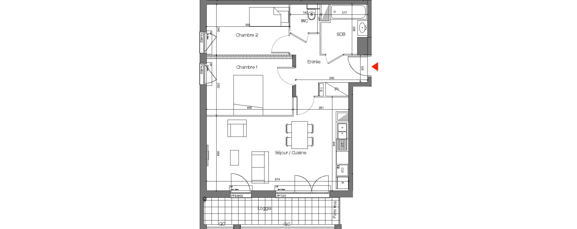 Appartement T3 de 60,28 m2 &agrave; Champigny-Sur-Marne Quatre cit&eacute;s