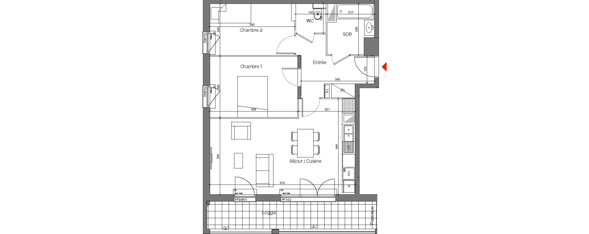 Appartement T3 de 60,18 m2 &agrave; Champigny-Sur-Marne Quatre cit&eacute;s