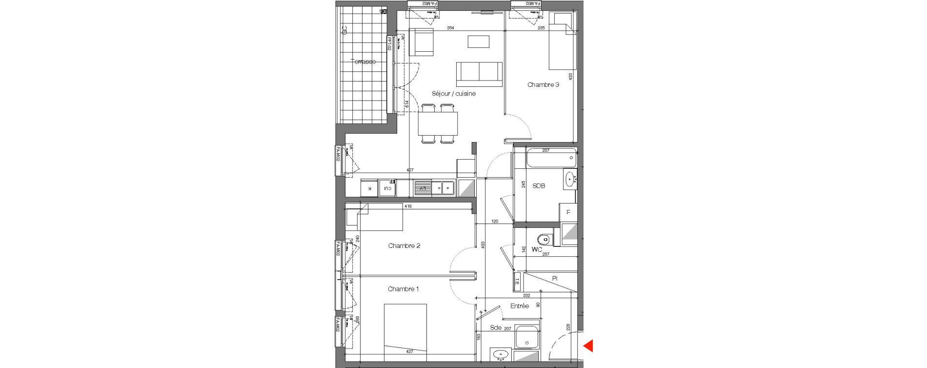 Appartement T4 de 76,99 m2 &agrave; Champigny-Sur-Marne Quatre cit&eacute;s