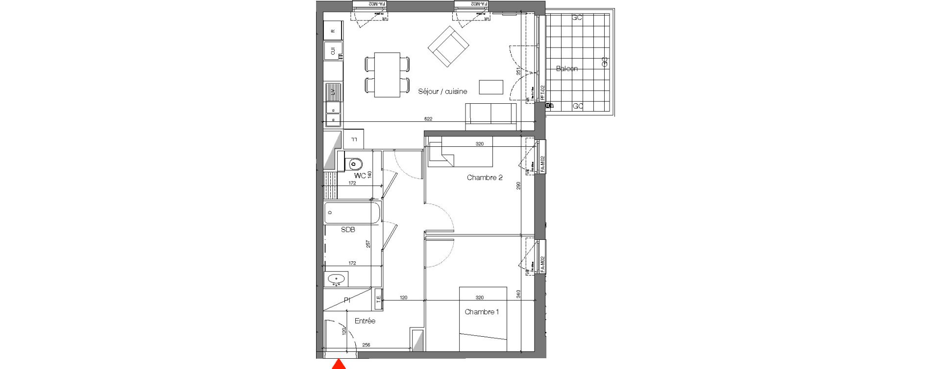 Appartement T3 de 59,50 m2 &agrave; Champigny-Sur-Marne Quatre cit&eacute;s