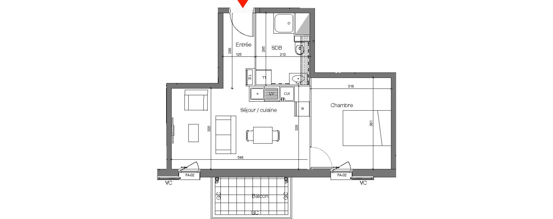 Appartement T2 de 37,92 m2 &agrave; Champigny-Sur-Marne Quatre cit&eacute;s