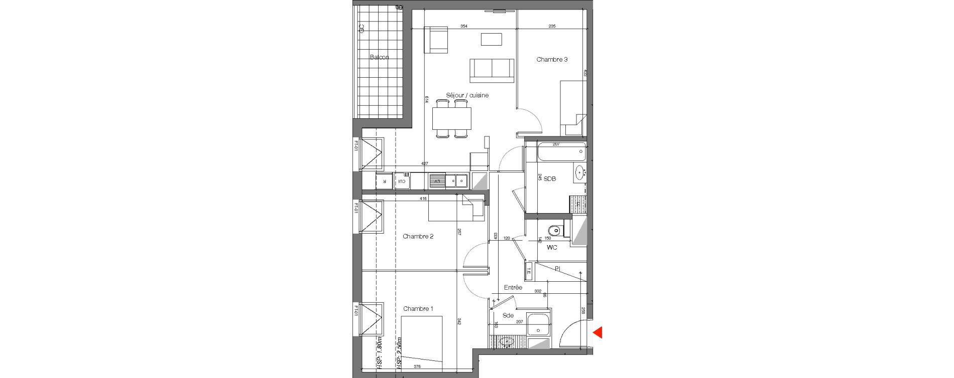 Appartement T4 de 75,96 m2 &agrave; Champigny-Sur-Marne Quatre cit&eacute;s
