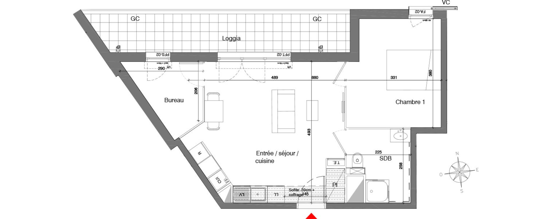 Appartement T2 de 46,01 m2 &agrave; Champigny-Sur-Marne Quatre cit&eacute;s