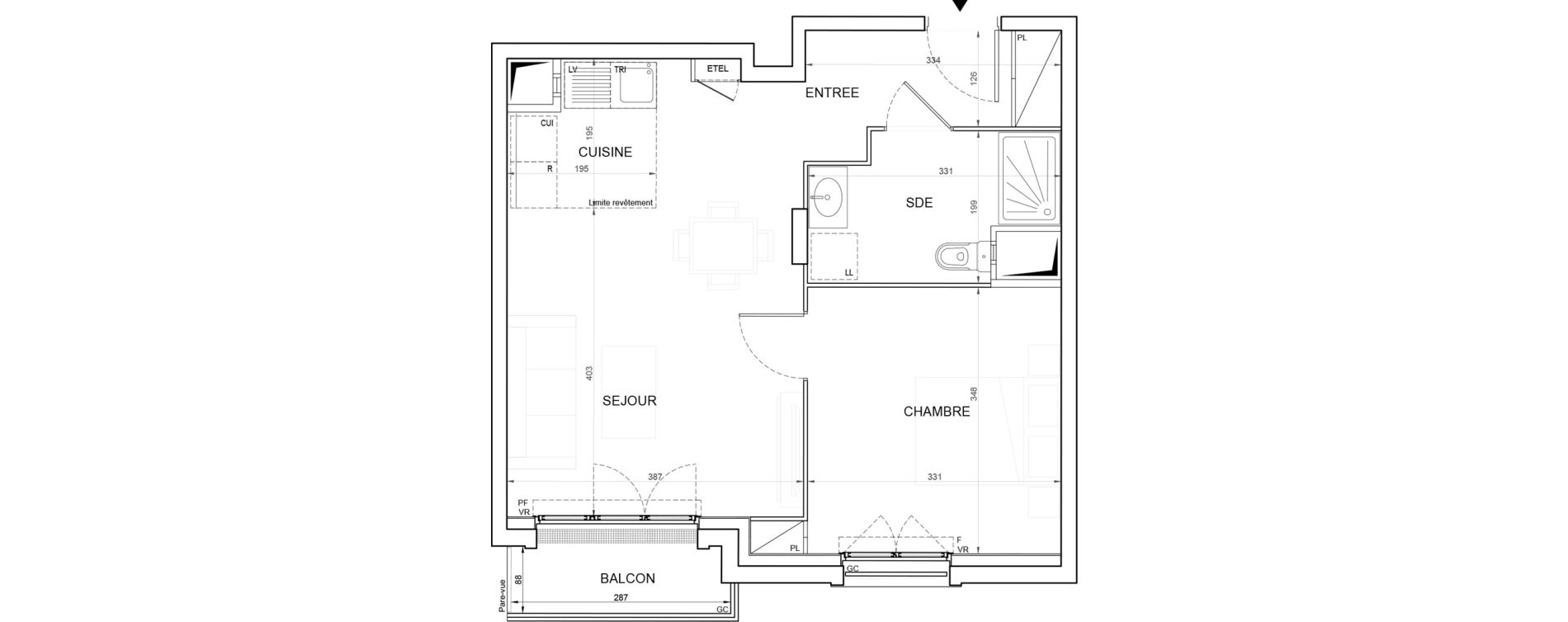 Appartement T2 de 44,05 m2 &agrave; Champigny-Sur-Marne Plateau