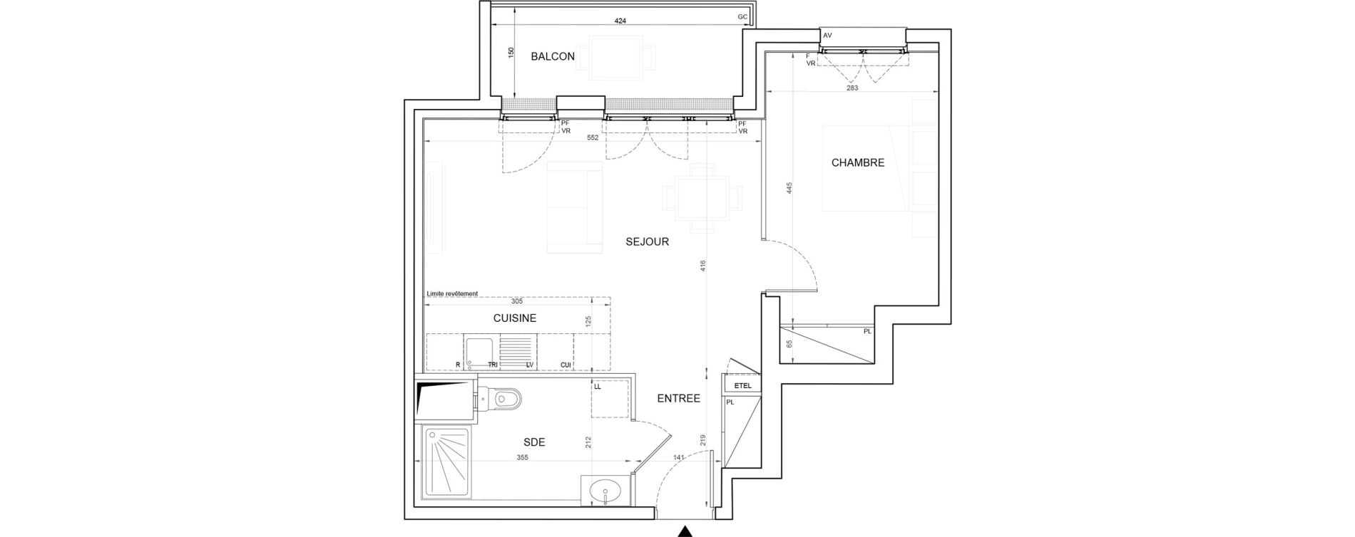 Appartement T2 de 46,73 m2 &agrave; Champigny-Sur-Marne Plateau
