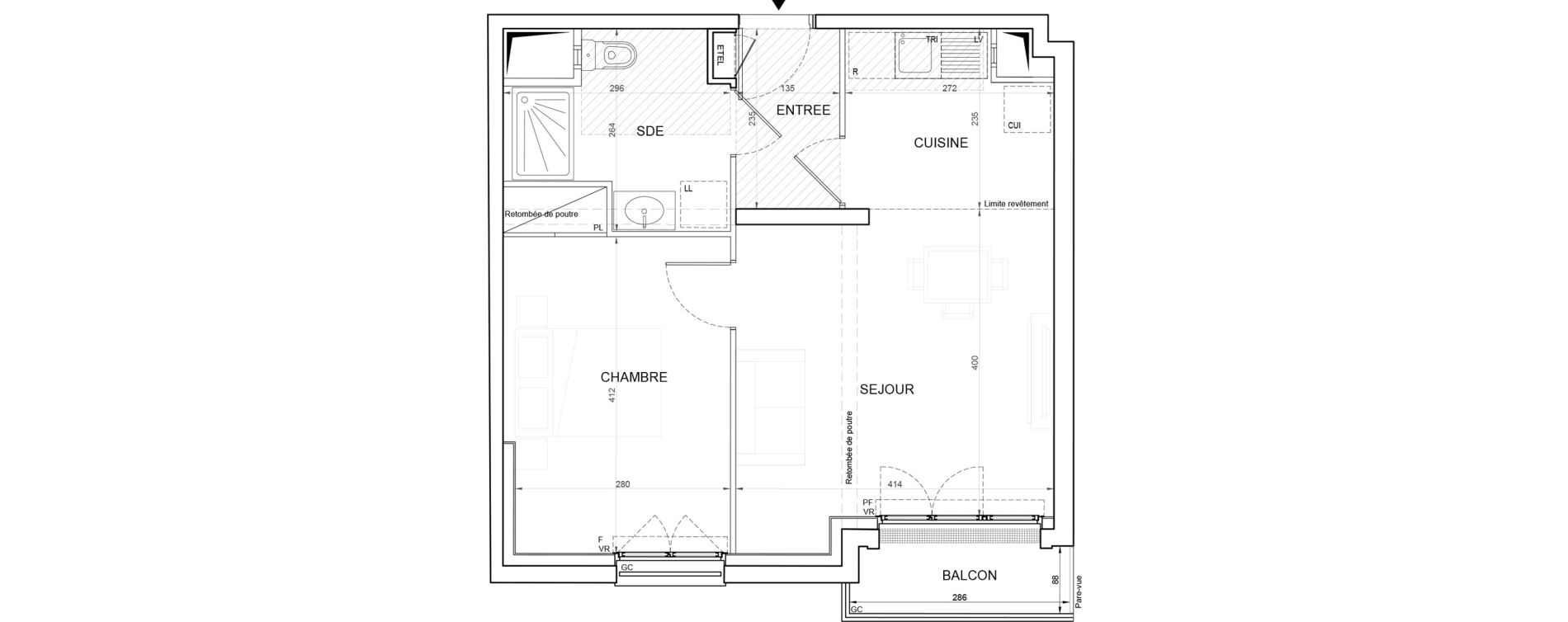 Appartement T2 de 44,11 m2 &agrave; Champigny-Sur-Marne Plateau