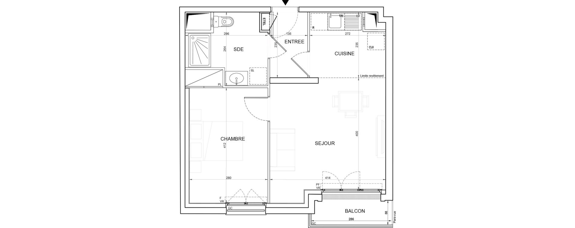 Appartement T2 de 44,11 m2 &agrave; Champigny-Sur-Marne Plateau
