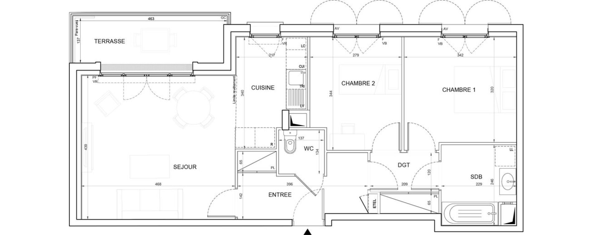 Appartement T3 de 64,75 m2 &agrave; Champigny-Sur-Marne Plateau