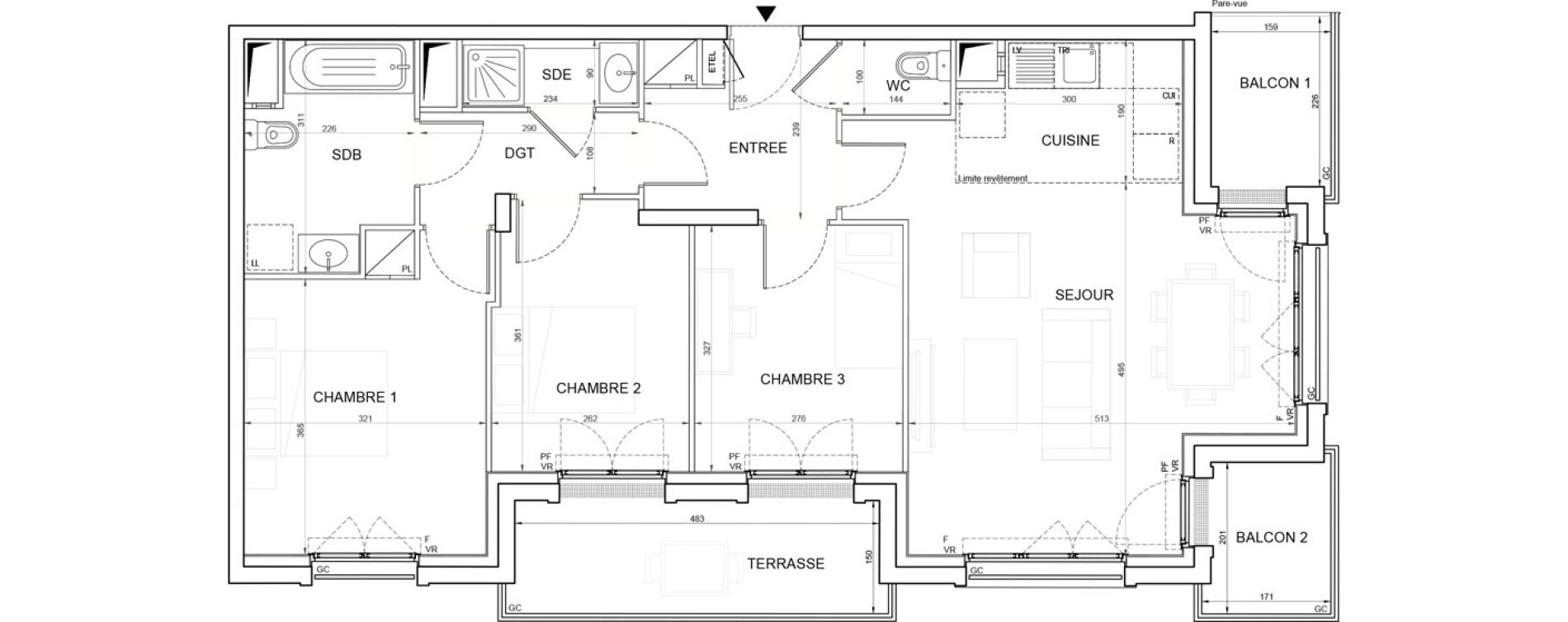 Appartement T4 de 78,89 m2 &agrave; Champigny-Sur-Marne Plateau