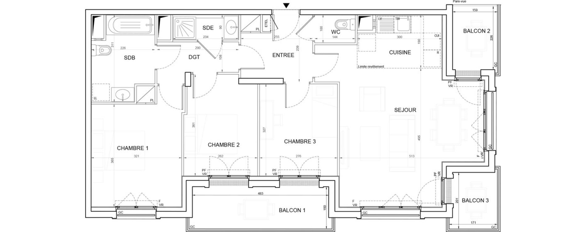 Appartement T4 de 78,89 m2 &agrave; Champigny-Sur-Marne Plateau