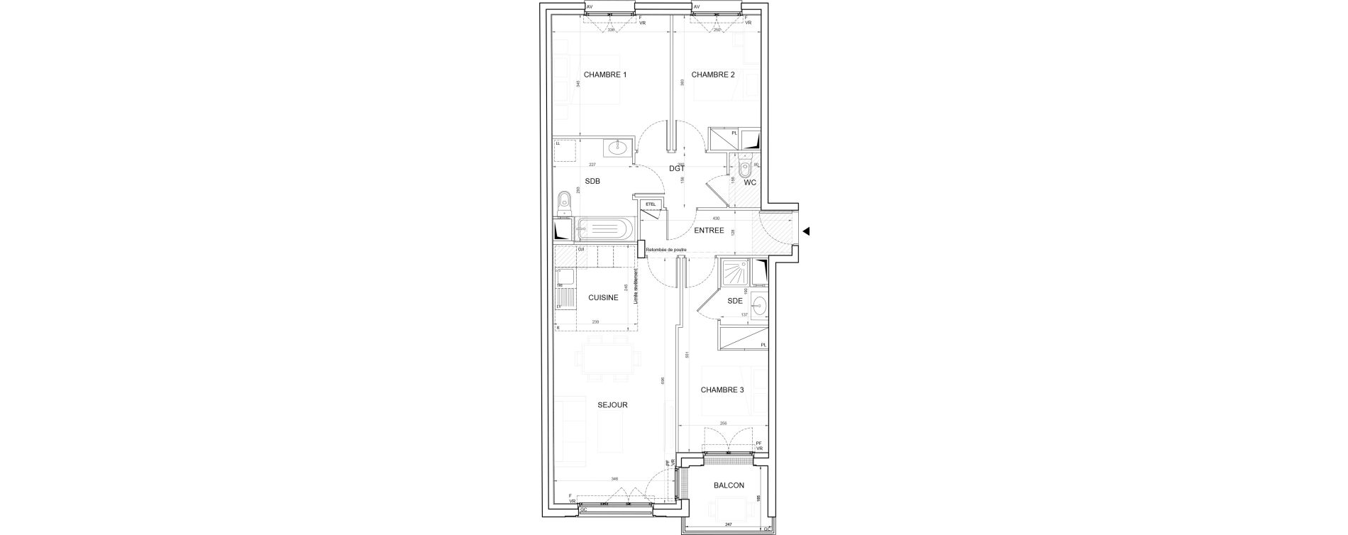 Appartement T4 de 76,40 m2 &agrave; Champigny-Sur-Marne Plateau