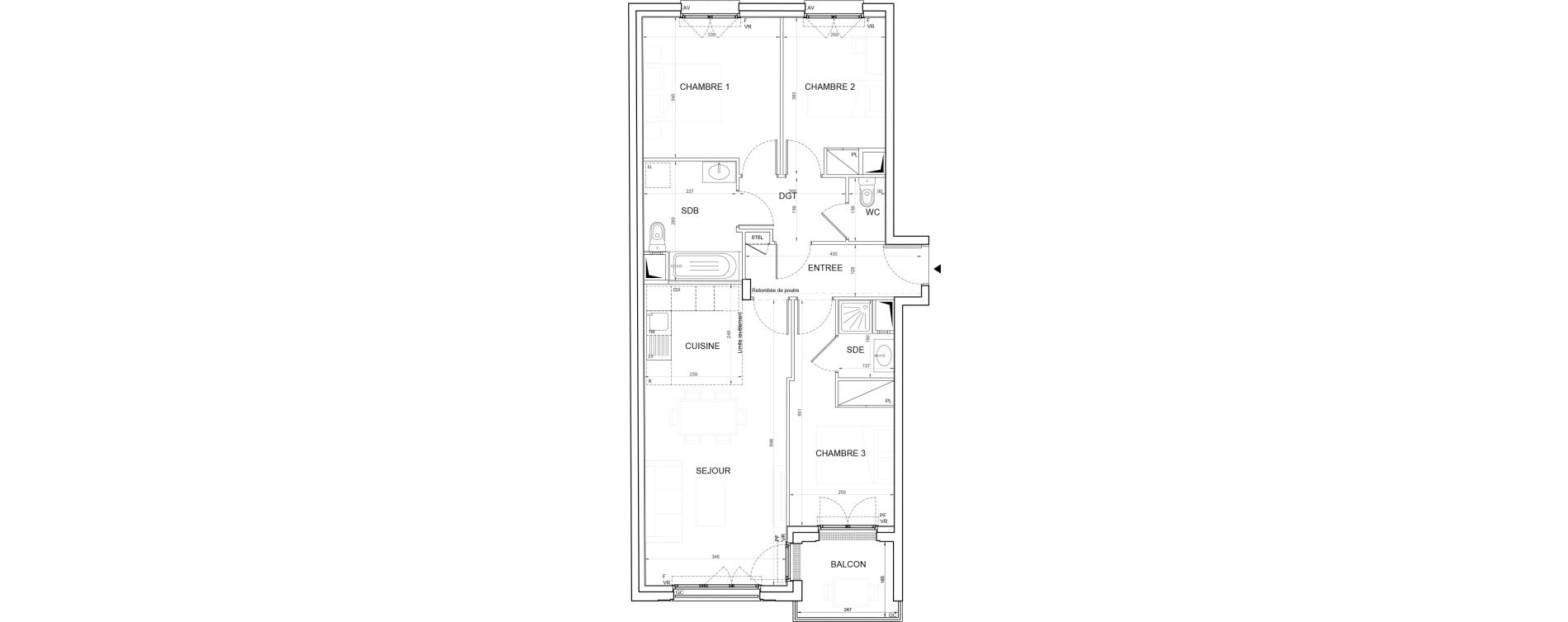 Appartement T4 de 76,40 m2 &agrave; Champigny-Sur-Marne Plateau