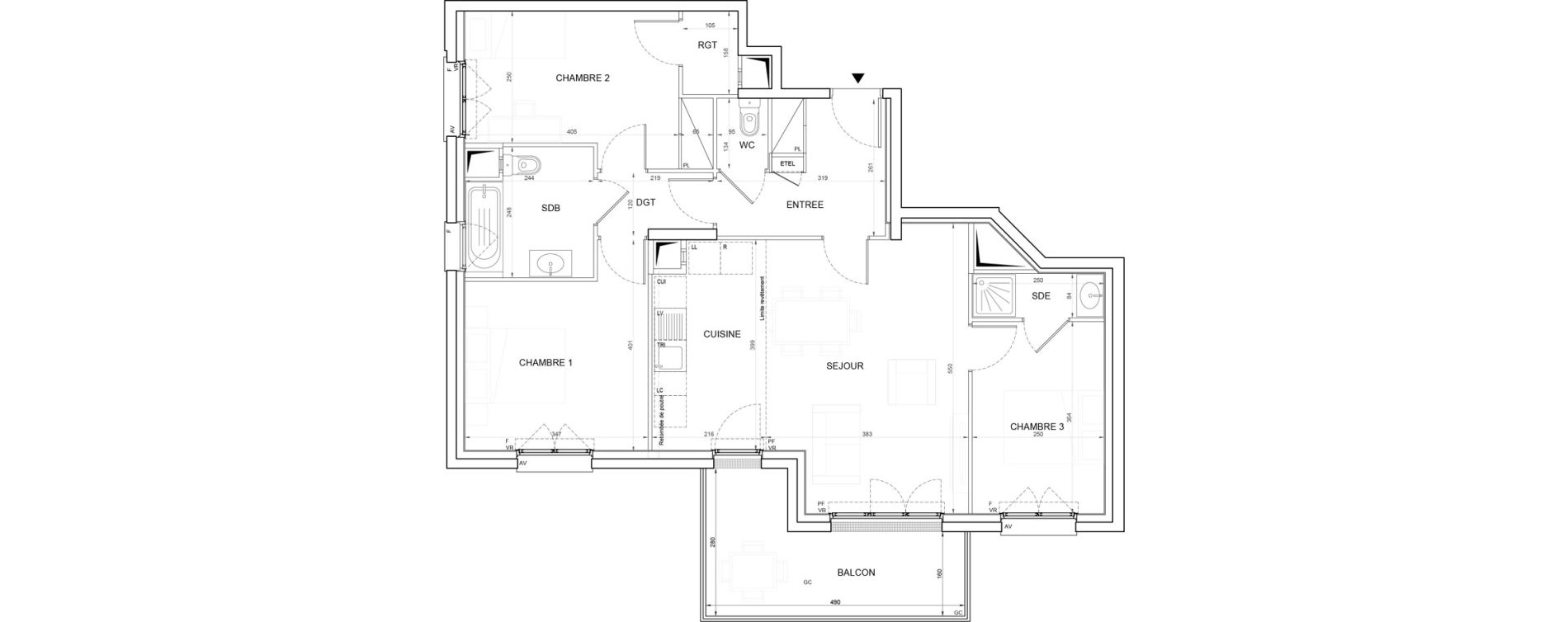 Appartement T4 de 80,08 m2 &agrave; Champigny-Sur-Marne Plateau