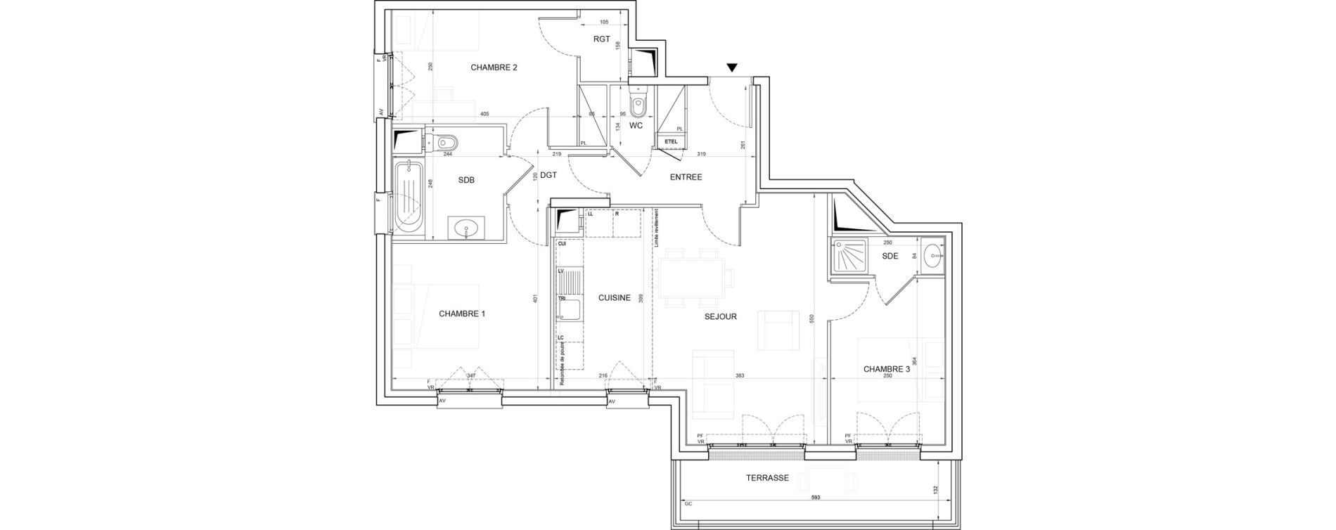 Appartement T4 de 80,08 m2 &agrave; Champigny-Sur-Marne Plateau