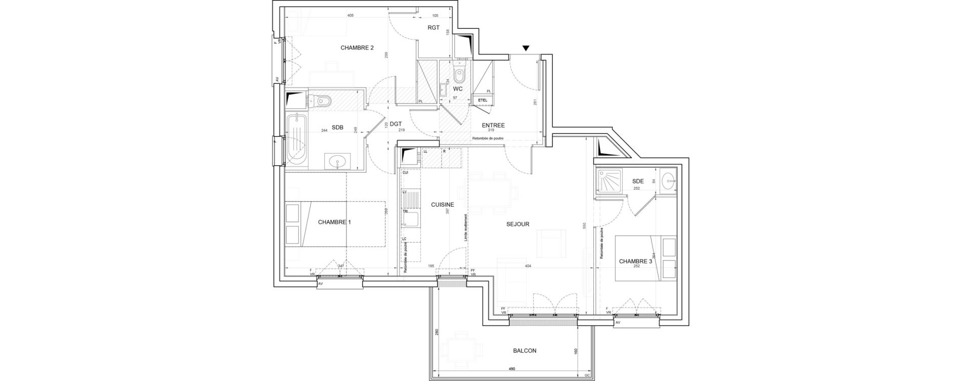 Appartement T4 de 80,01 m2 &agrave; Champigny-Sur-Marne Plateau