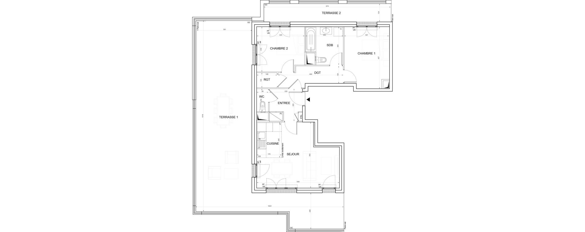 Appartement T3 de 64,39 m2 &agrave; Champigny-Sur-Marne Plateau