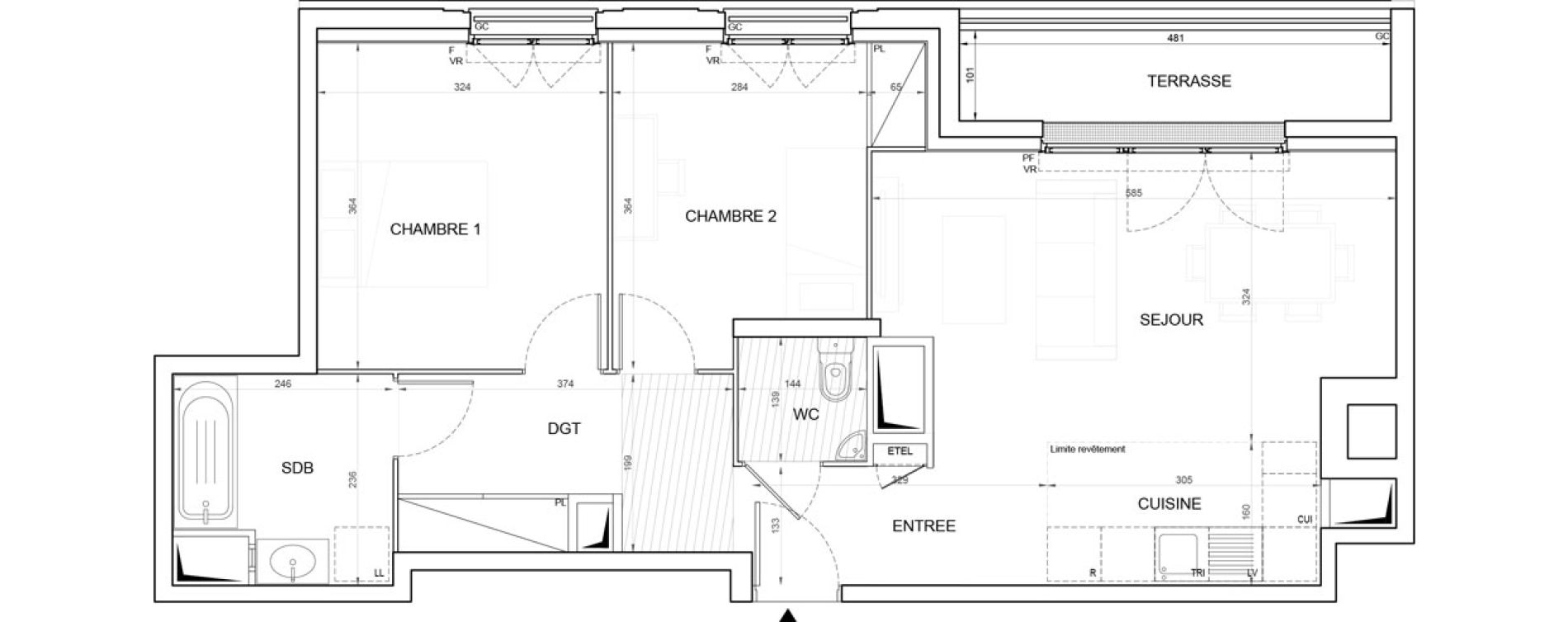 Appartement T3 de 63,66 m2 &agrave; Champigny-Sur-Marne Plateau