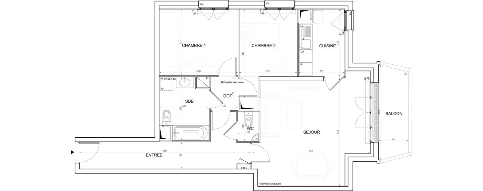 Appartement T3 de 74,52 m2 &agrave; Champigny-Sur-Marne Plateau