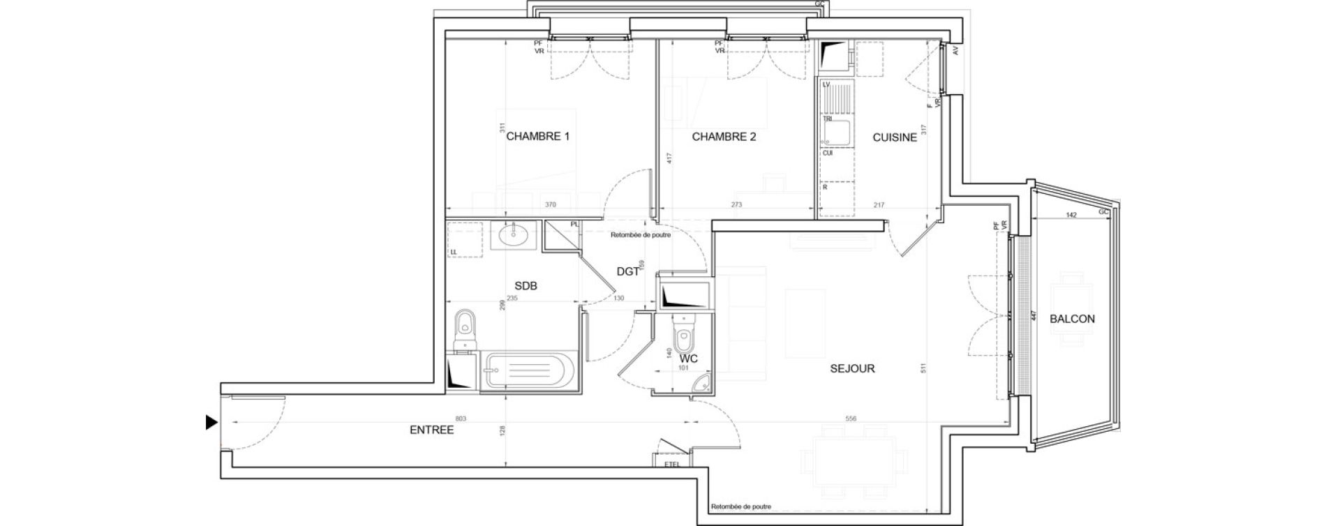 Appartement T3 de 74,52 m2 &agrave; Champigny-Sur-Marne Plateau