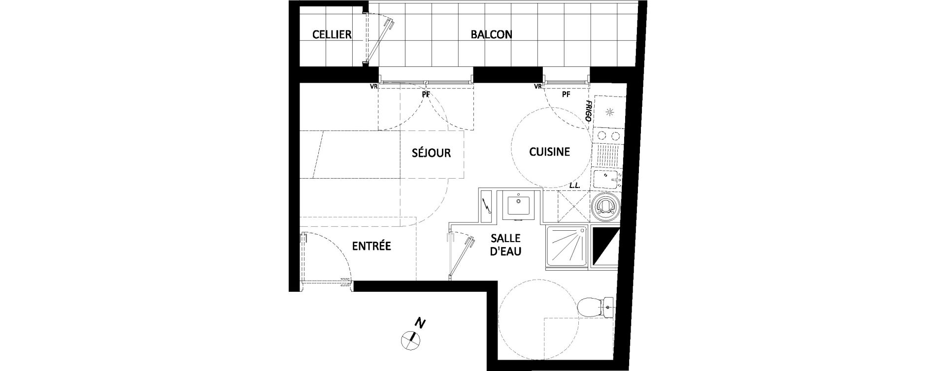 Appartement T1 de 25,00 m2 &agrave; Champigny-Sur-Marne Tremblay