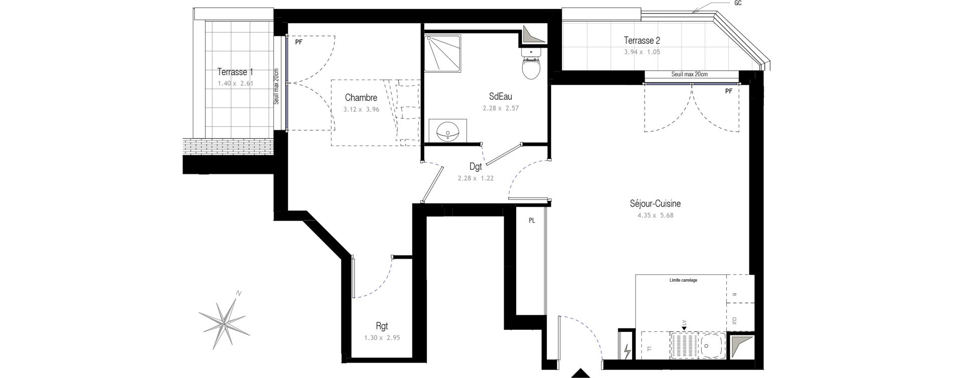 Appartement T2 de 50,71 m2 &agrave; Champigny-Sur-Marne Centre