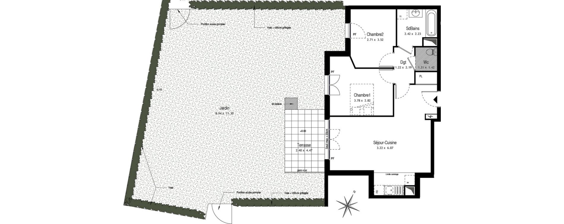 Appartement T3 de 59,31 m2 &agrave; Champigny-Sur-Marne Centre