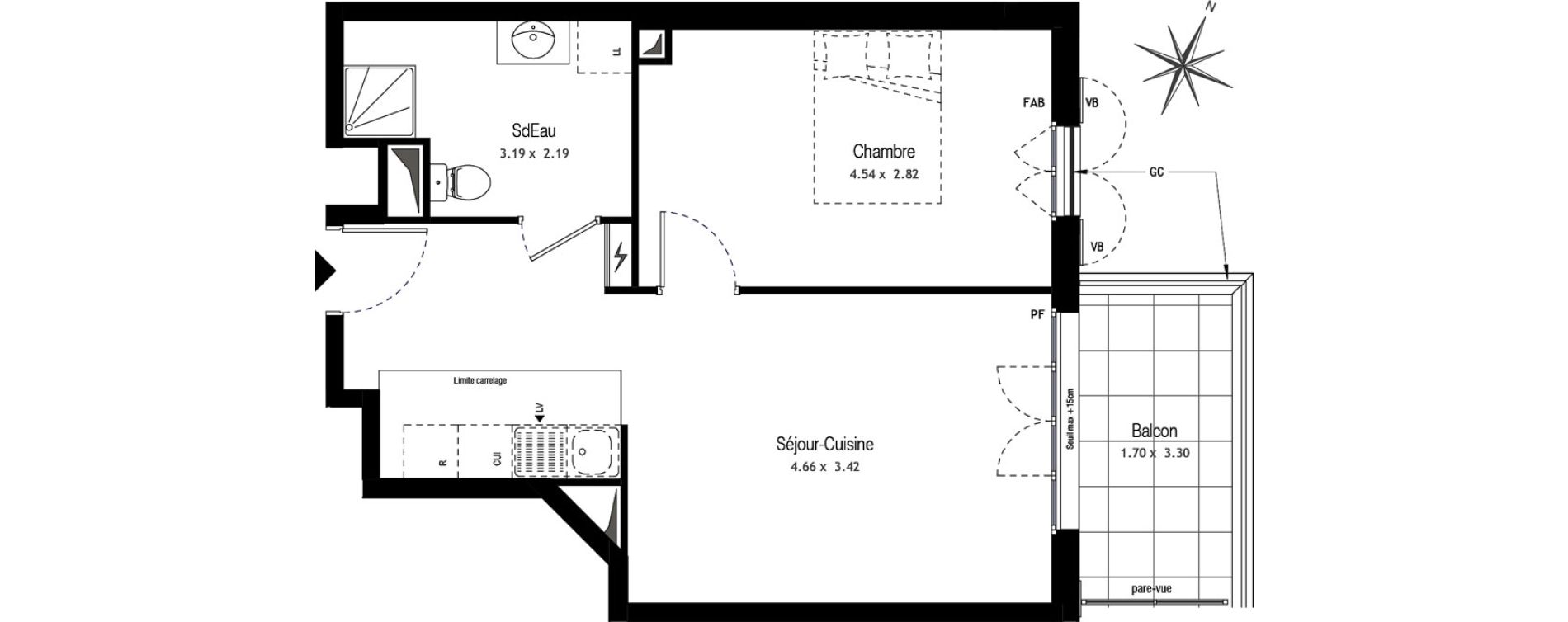 Appartement T2 de 43,22 m2 &agrave; Champigny-Sur-Marne Centre