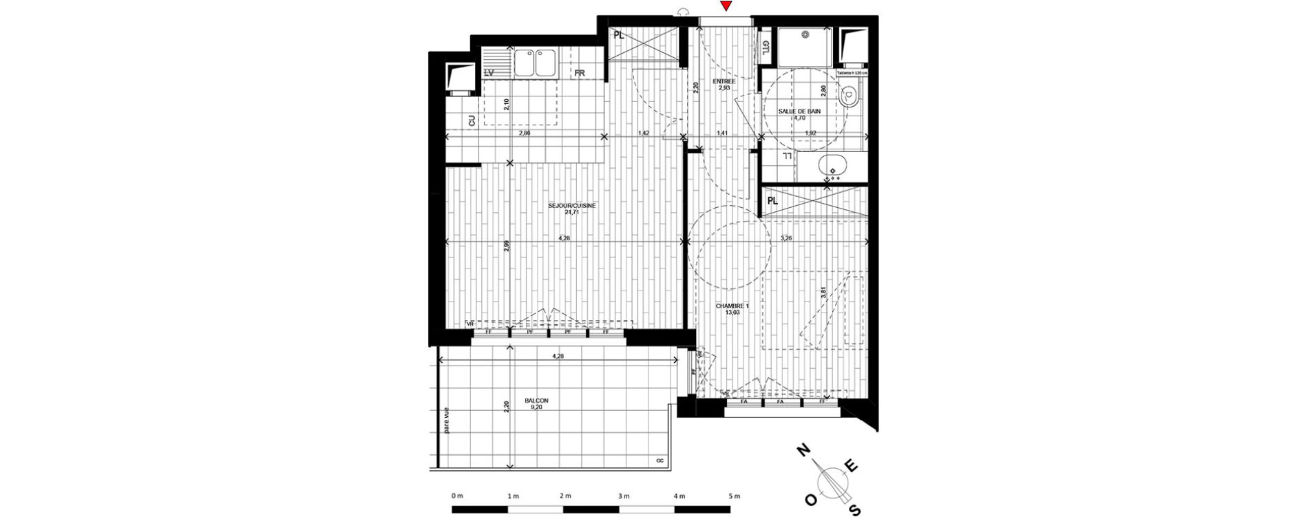 Appartement T2 de 42,37 m2 &agrave; Charenton-Le-Pont Centre