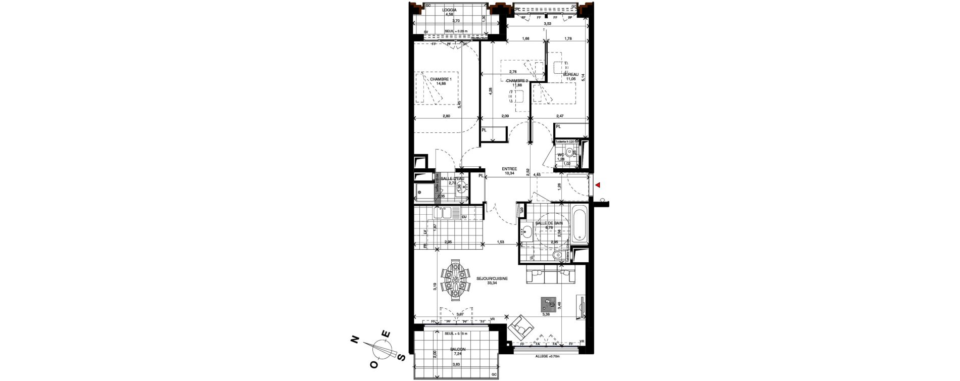 Appartement T4 de 92,31 m2 &agrave; Charenton-Le-Pont Centre