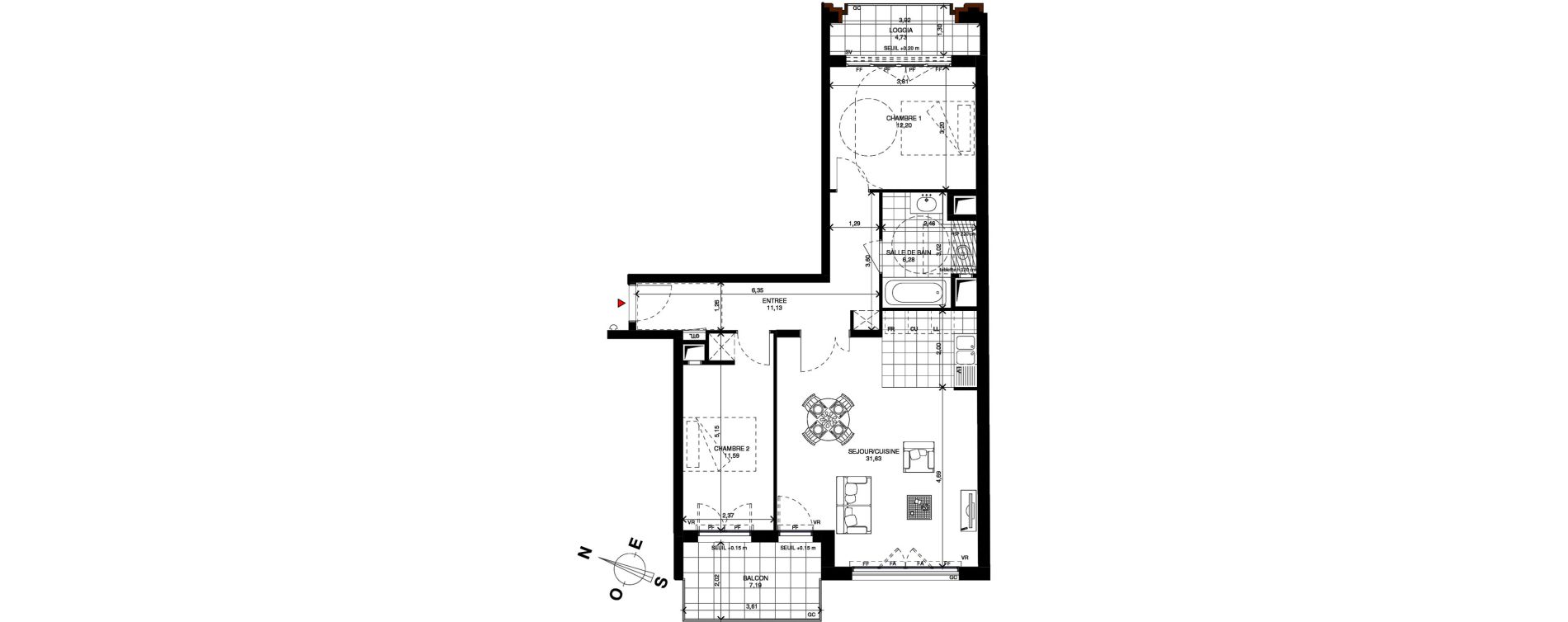 Appartement T3 de 72,83 m2 &agrave; Charenton-Le-Pont Centre