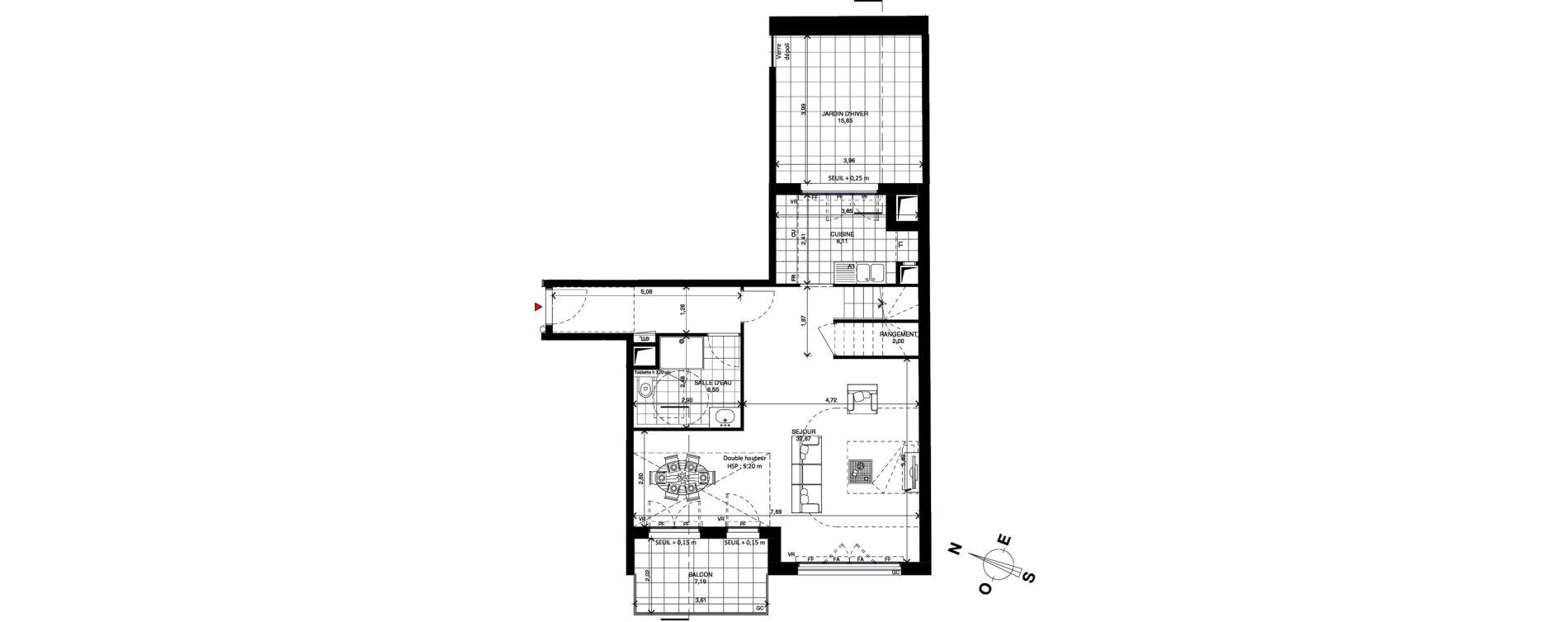 Duplex T4 de 106,86 m2 &agrave; Charenton-Le-Pont Centre