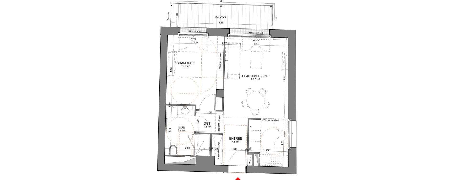 Appartement T2 de 44,50 m2 &agrave; Charenton-Le-Pont Conflans