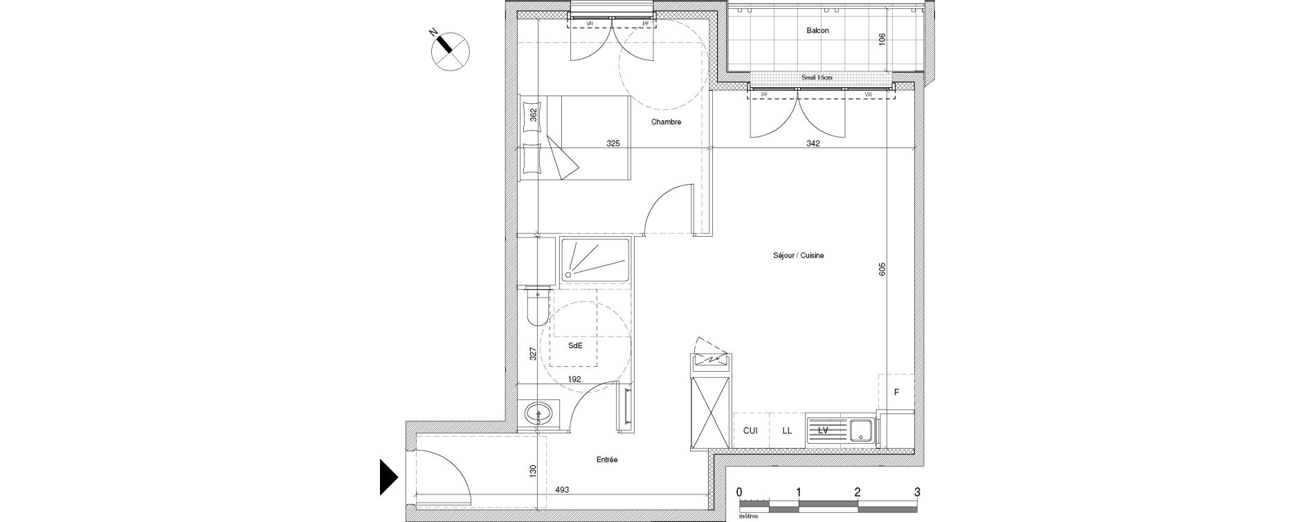 Appartement T2 de 48,12 m2 &agrave; Chennevi&egrave;res-Sur-Marne Centre