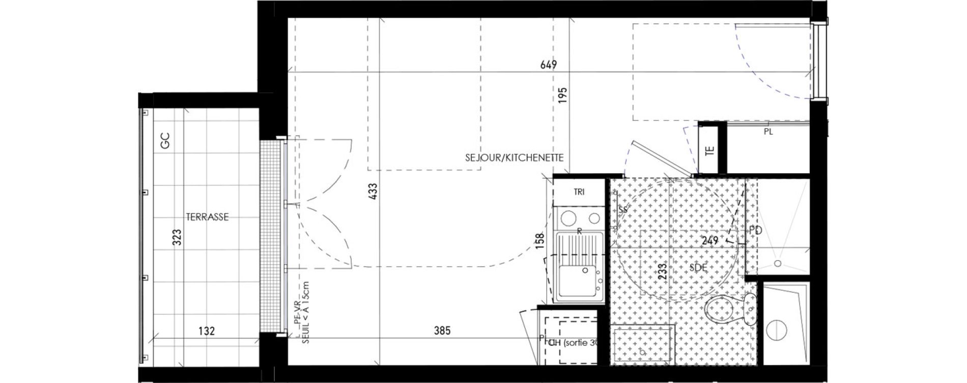 Appartement T1 de 26,73 m2 &agrave; Chennevi&egrave;res-Sur-Marne Paris - chennevi&egrave;res