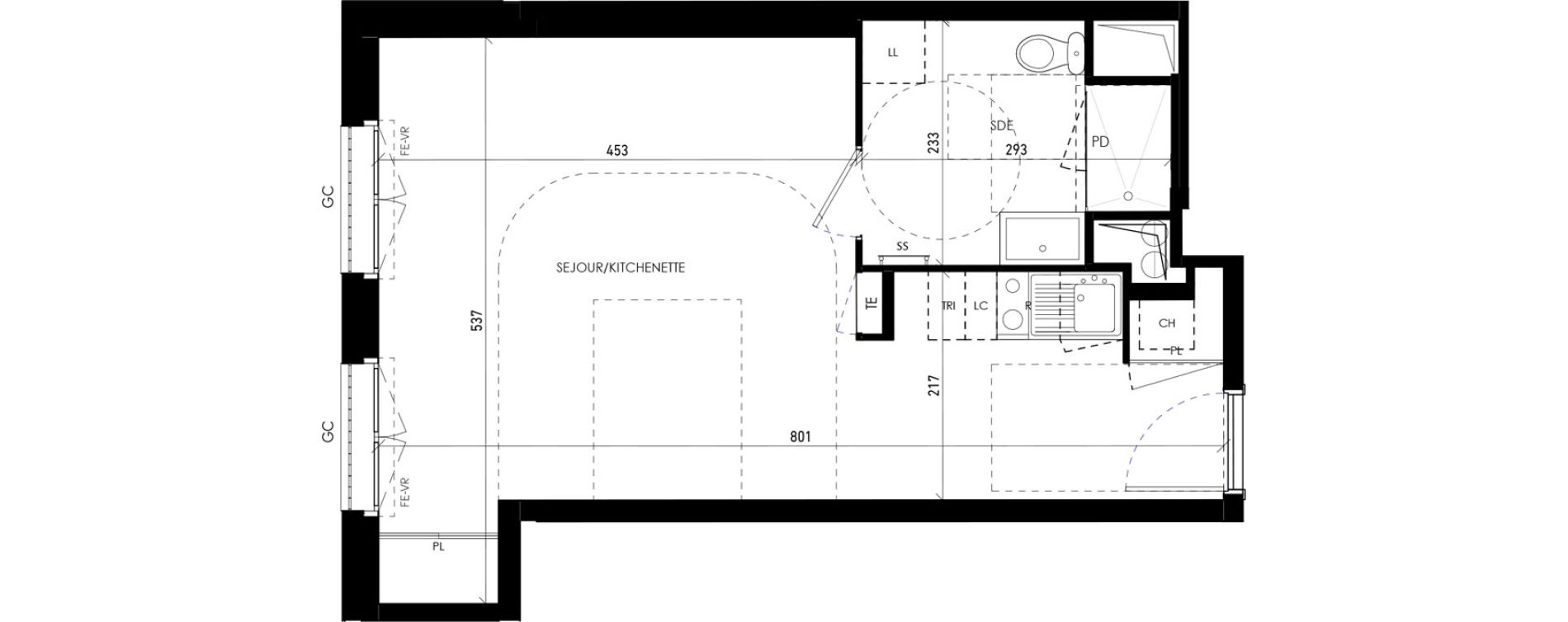 Appartement T1 de 34,12 m2 &agrave; Chennevi&egrave;res-Sur-Marne Paris - chennevi&egrave;res