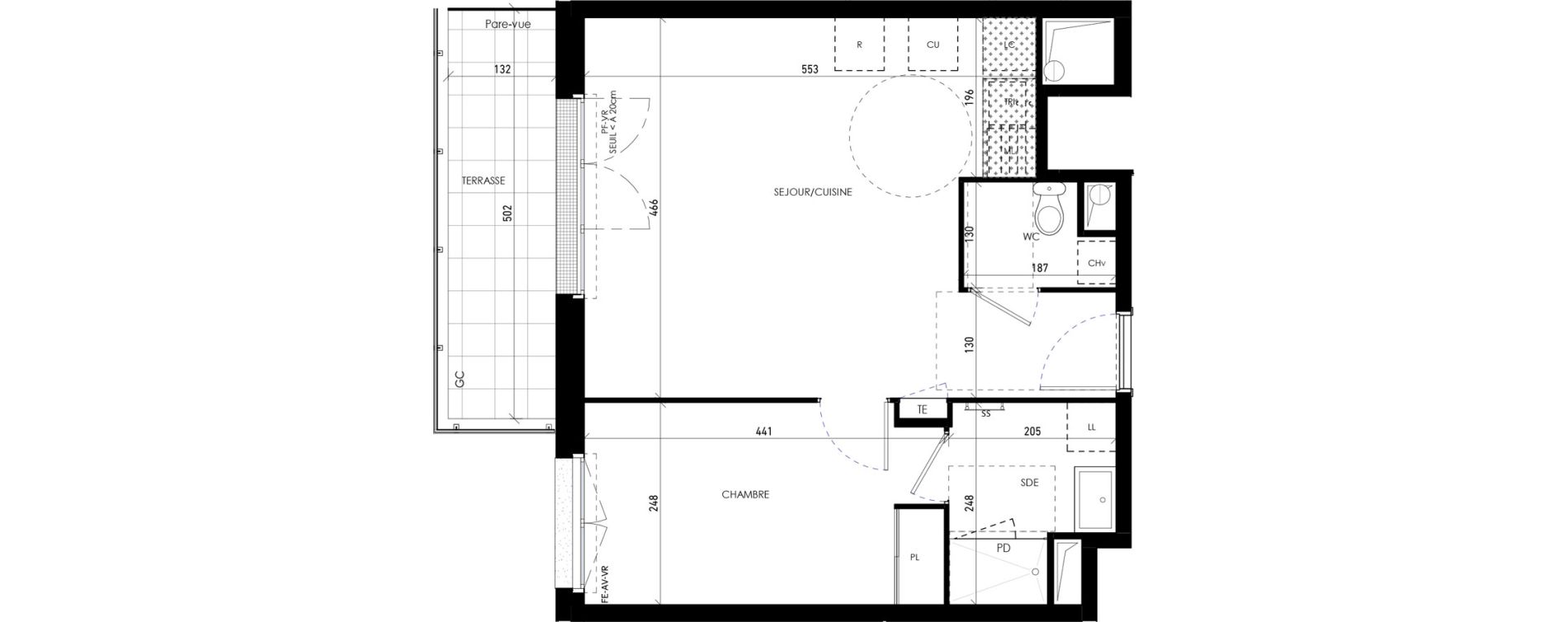 Appartement T2 de 42,90 m2 &agrave; Chennevi&egrave;res-Sur-Marne Paris - chennevi&egrave;res