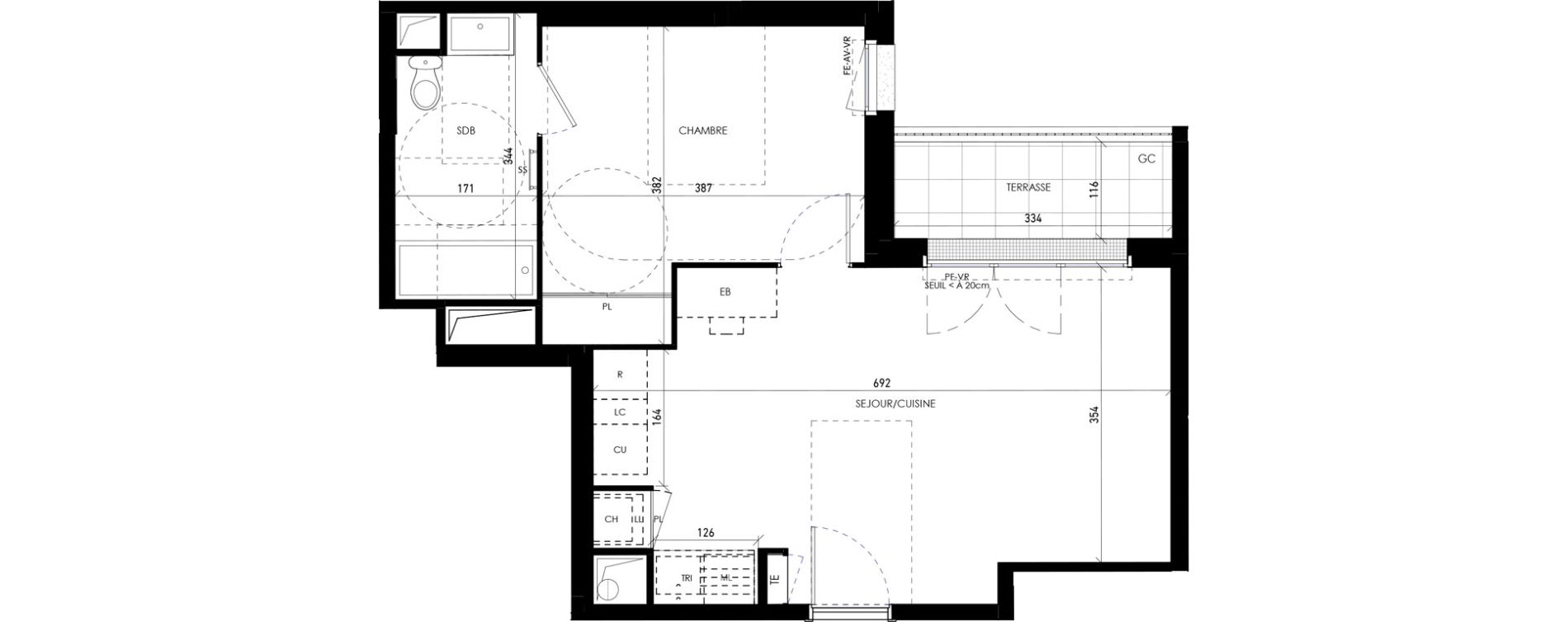 Appartement T2 de 43,26 m2 &agrave; Chennevi&egrave;res-Sur-Marne Paris - chennevi&egrave;res