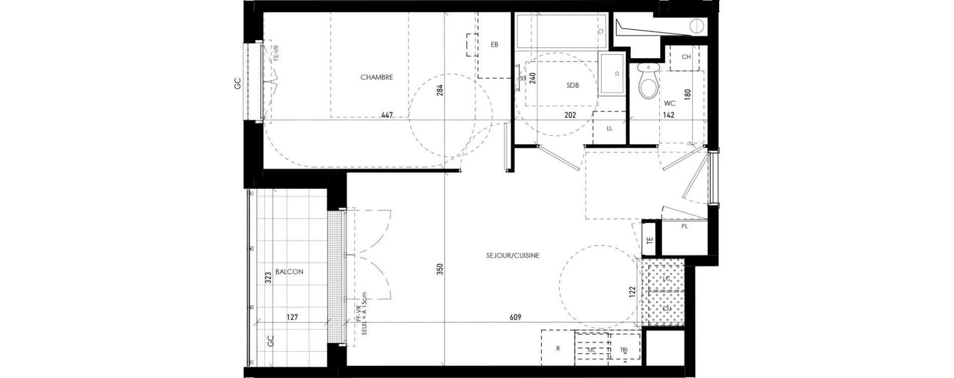 Appartement T2 de 42,33 m2 &agrave; Chennevi&egrave;res-Sur-Marne Paris - chennevi&egrave;res