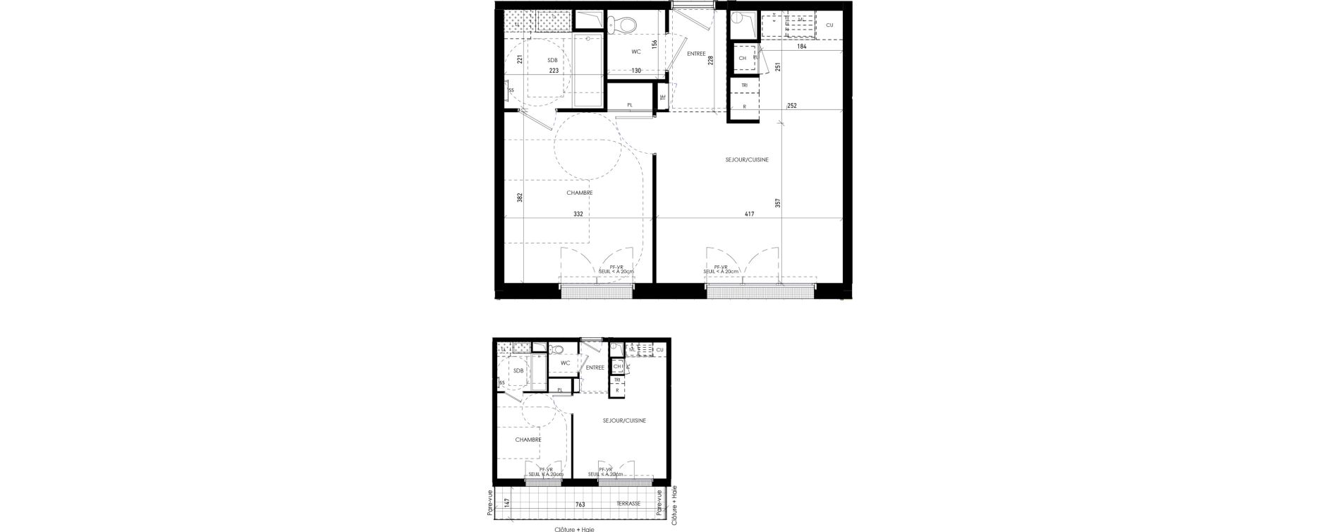 Appartement T2 de 43,88 m2 &agrave; Chennevi&egrave;res-Sur-Marne Paris - chennevi&egrave;res