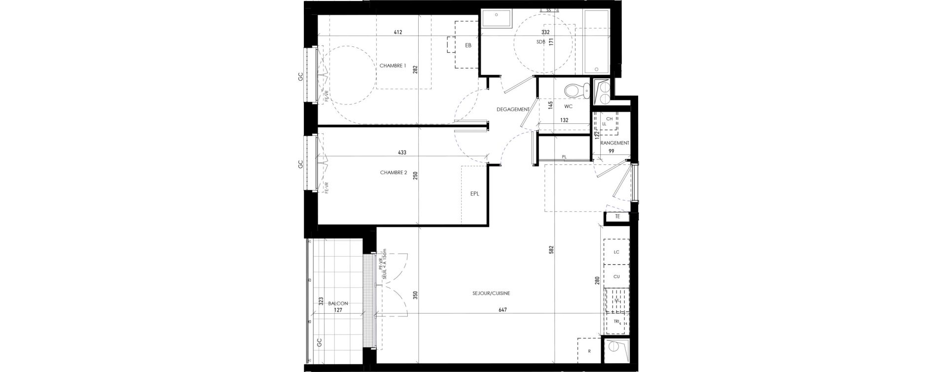 Appartement T3 de 63,06 m2 &agrave; Chennevi&egrave;res-Sur-Marne Paris - chennevi&egrave;res