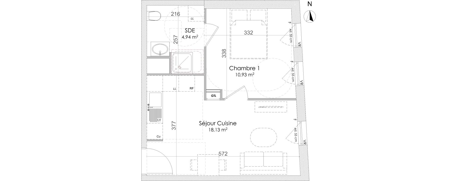 Appartement T2 de 34,00 m2 &agrave; Chennevi&egrave;res-Sur-Marne Centre