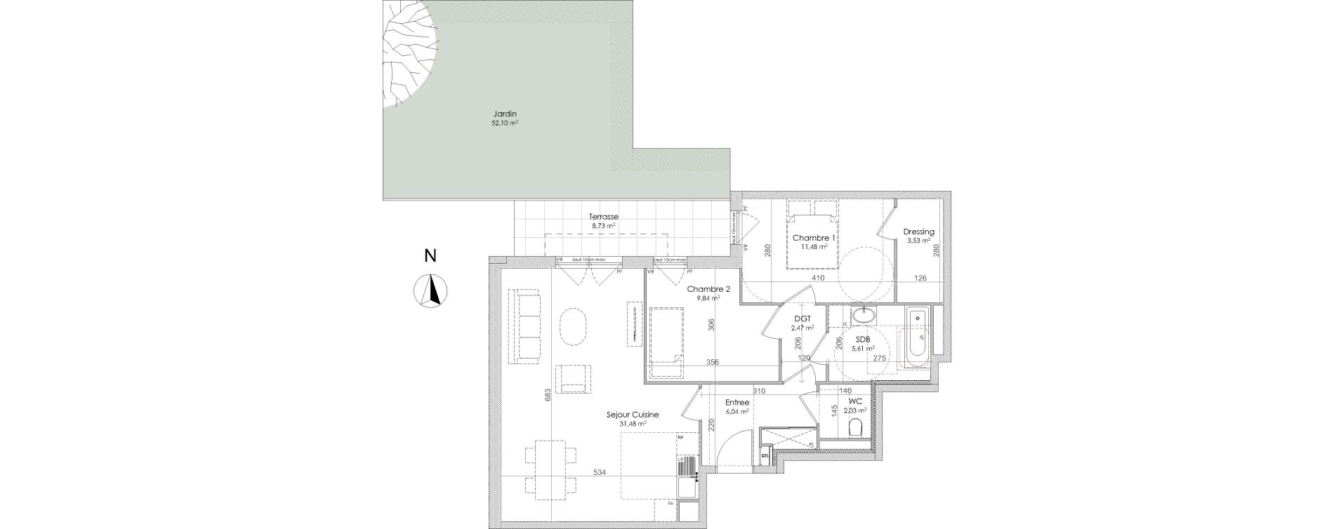 Appartement T3 de 72,48 m2 &agrave; Chennevi&egrave;res-Sur-Marne Centre