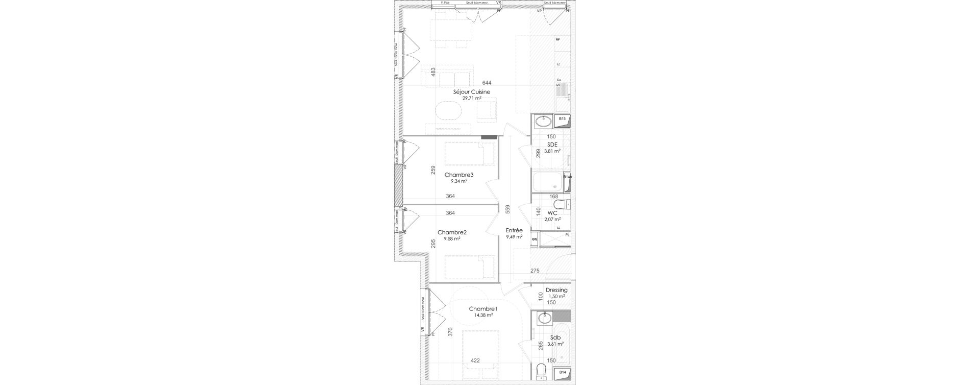Appartement T4 de 83,06 m2 &agrave; Chennevi&egrave;res-Sur-Marne Centre