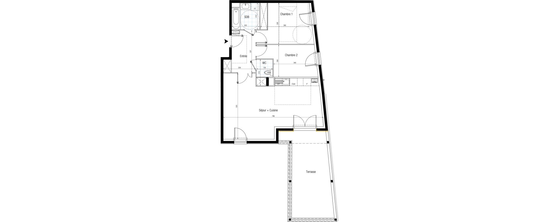 Appartement T3 de 71,75 m2 &agrave; Chennevi&egrave;res-Sur-Marne Le fort - la maillarde