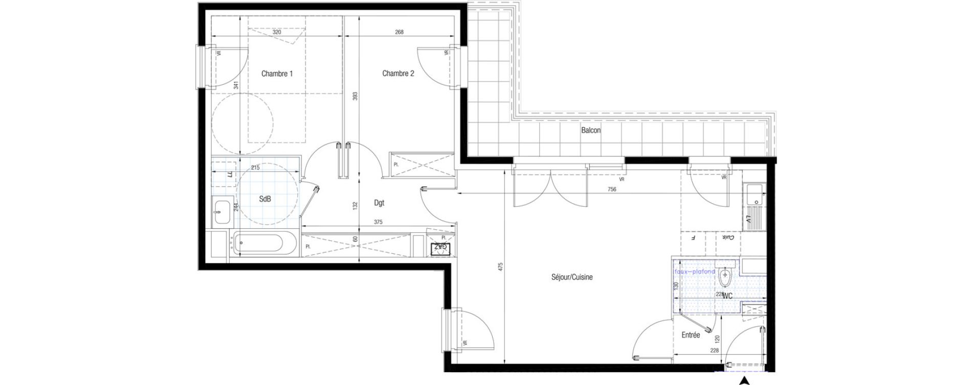 Appartement T3 de 69,09 m2 &agrave; Chennevi&egrave;res-Sur-Marne Le fort - la maillarde