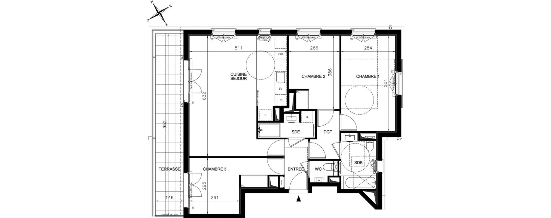 Appartement T4 de 81,05 m2 &agrave; Chennevi&egrave;res-Sur-Marne Centre