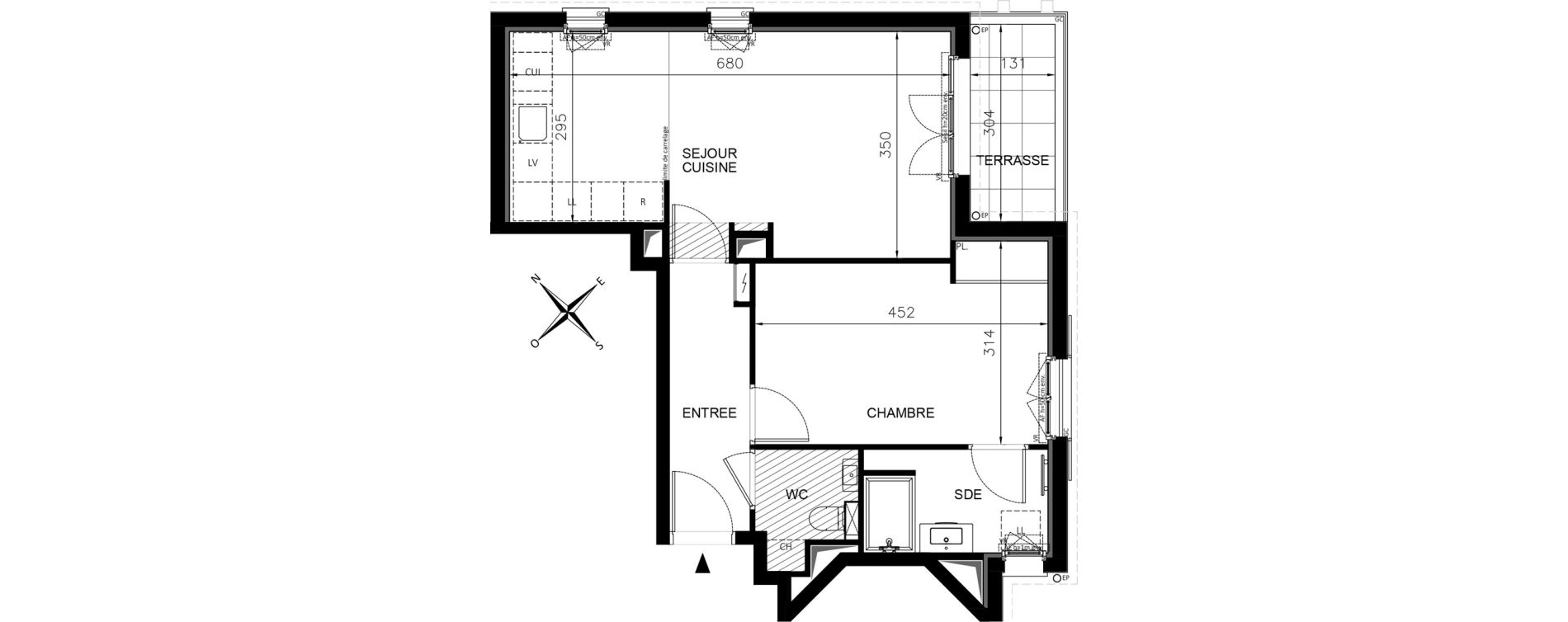 Appartement T2 de 47,11 m2 &agrave; Chennevi&egrave;res-Sur-Marne Centre
