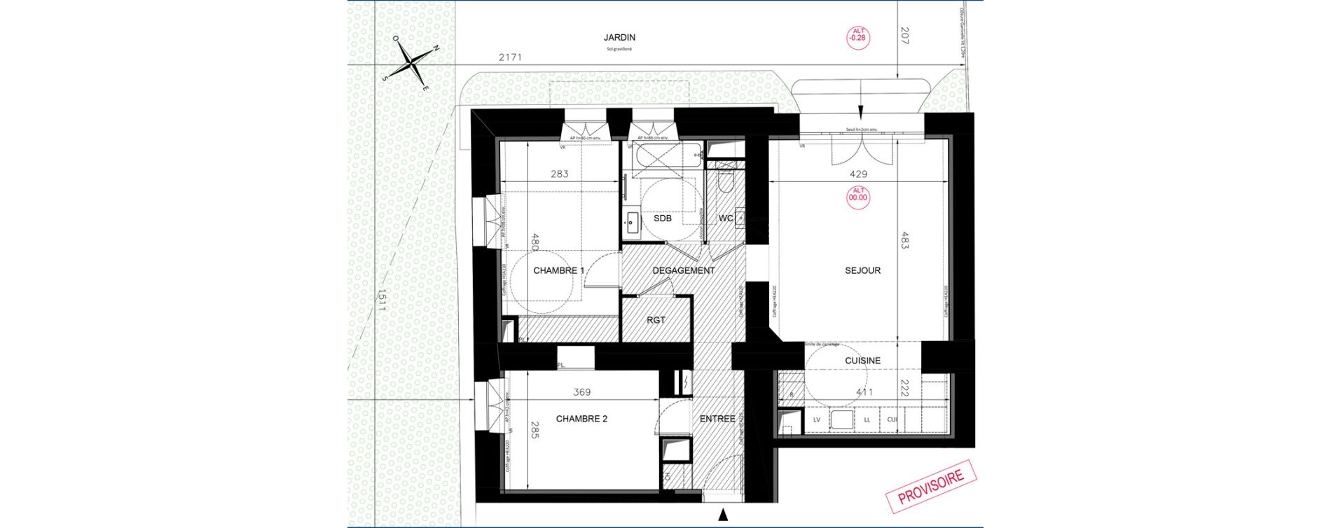 Appartement T3 de 71,39 m2 &agrave; Chennevi&egrave;res-Sur-Marne Centre