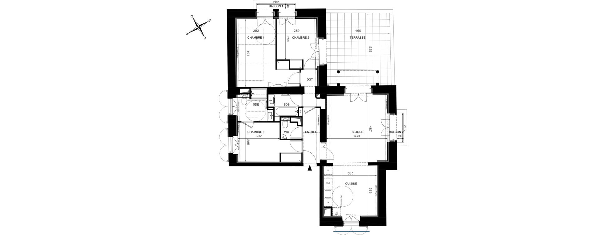Appartement T4 de 90,10 m2 &agrave; Chennevi&egrave;res-Sur-Marne Centre